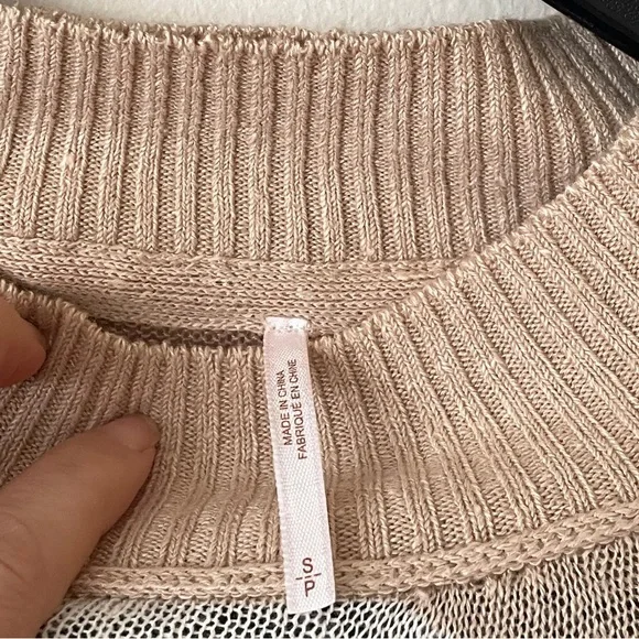 NEW FREE PEOPLE between the lines stripe sweater birch bark combo sand nautical - Picture 7 of 10